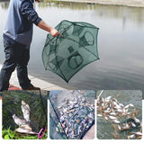 Foldable Fishing Bait Trap - 6-Hole Automatic Net for Shrimp, Crab, Minnow & Crawfish