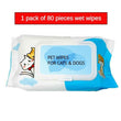 Dog & Cat Pet Wet Wipes – Plant-Based Unscented Grooming Wipes for Paws, Ears, Eyes & Butt Cleaning, Deodorizing & Daily Care