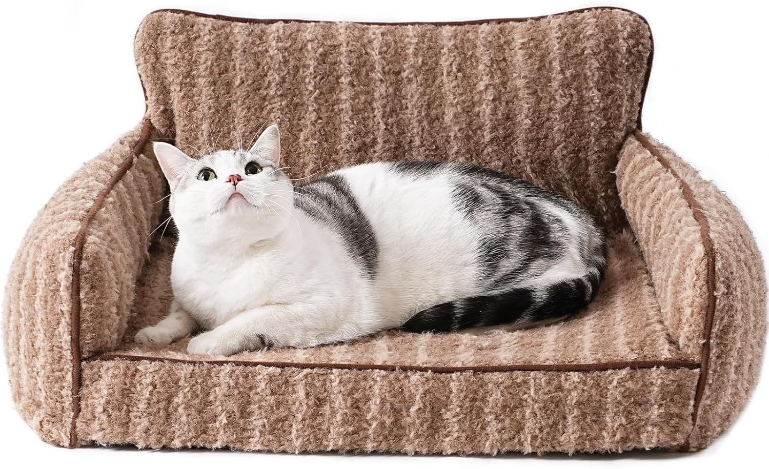 Mewoo Orthopedic Cat Couch – 26"x19"x11.8" Indoor Pet Bed with Washable Cover & Non-Slip Bottom for Cats & Small Dogs