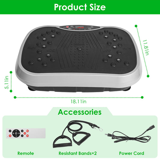Vibration Exercise Machine with Resistance Bands & Remote – Whole Body Vibration Platform for Home Fitness 🏋️‍♀️⚡