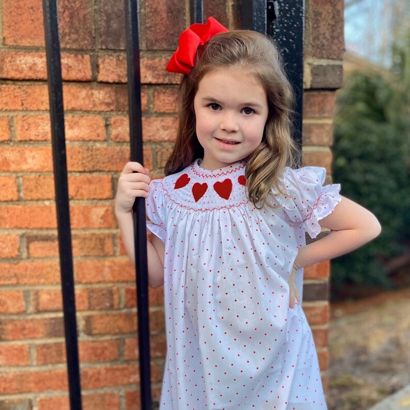 Baby Girls Valentine’s Day Dress ❤️ Heart Embroidery Party Outfit with Headband 🎀