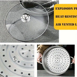 High-Quality Double-Layer Stainless Steel Steamer Set – Thickened Design for Induction & Gas Stoves