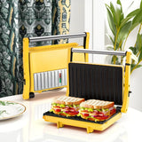 3-in-1 Electric Indoor Grill & Panini Press - 1400W Dual-Sided Non-Stick Grill with 180° Floating Hinge, Adjustable Temp (365°F-410°F), 60-Min Timer, Overheat/Quick Cook Modes & Grease Tray - Compact Black Kitchen Applianc - PulinGO