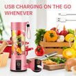 Portable Blender Cup,Electric USB Juicer Blender,Mini Blender Portable Blender For Shakes and Smoothies, juice,380ml, Six Blades Great for Mixing，Pink，Black，Purple - PulinGO