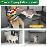 Luxury Cat Cage – Outdoor Wooden Cat Fence Patio & Large Running House with Platforms, Shelter & Weather-Resistant Design