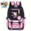 “Kawaii Hello Kitty Ultra-Light Travel & Laptop Backpack with Plush Pendant – Durable for Camping, Hiking & School”