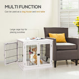 Stylish Small Kennel End Table with Double Entrances & Lockable Door