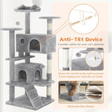 54" Cat Tree Tower – Multi-Level Activity Center with Sisal Scratching Posts, Plush Toys, Ladder & Resting Platforms