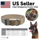Wide Tactical Heavy-Duty Nylon Dog Collar – K9 Military-Grade Large Dog Collar with Metal Buckle & Adjustable Strap