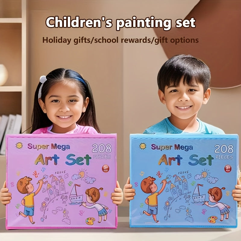 208-228 Piece Adult/Children Art Supplies Set – Oil Pastels, Crayons, Colored Pencils, Acrylic Markers & Watercolour Pens