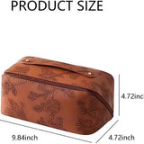 Embossed Pattern Leather Makeup Bag – Portable Cosmetics Organizer Pouch