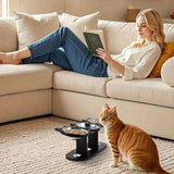 Anti-Vomiting Elevated Cat Bowls – Adjustable Stand with 3 Steel Dishes - PulinGO