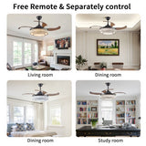 Retractable Ceiling Fan with LED Light & Remote Control