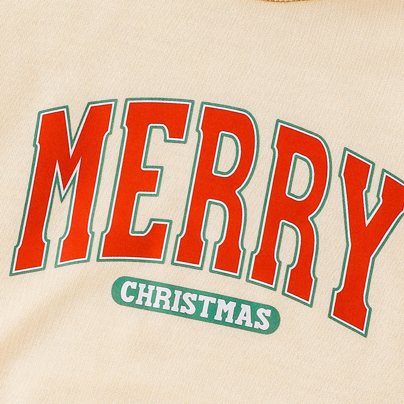 Baby Girls Christmas Outfit 2-Piece Set – Merry Christmas Sweatshirt & Pants
