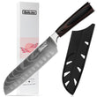 Qulajoy 8‑Inch High‑Carbon Stainless Steel Santoku Knife – Ergonomic Pakkawood Handle, Sleek & Sharp for Home Cooking