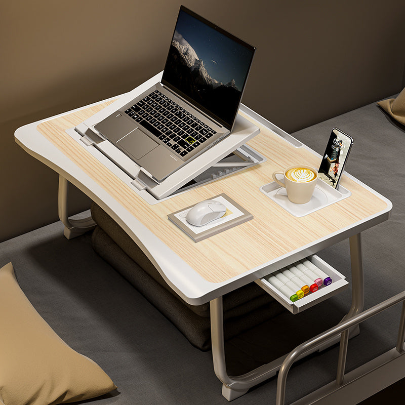Foldable Laptop Desk for Bed or Couch – Work-from-Bed Table with Cup Holder, Drawer & Adjustable Legs