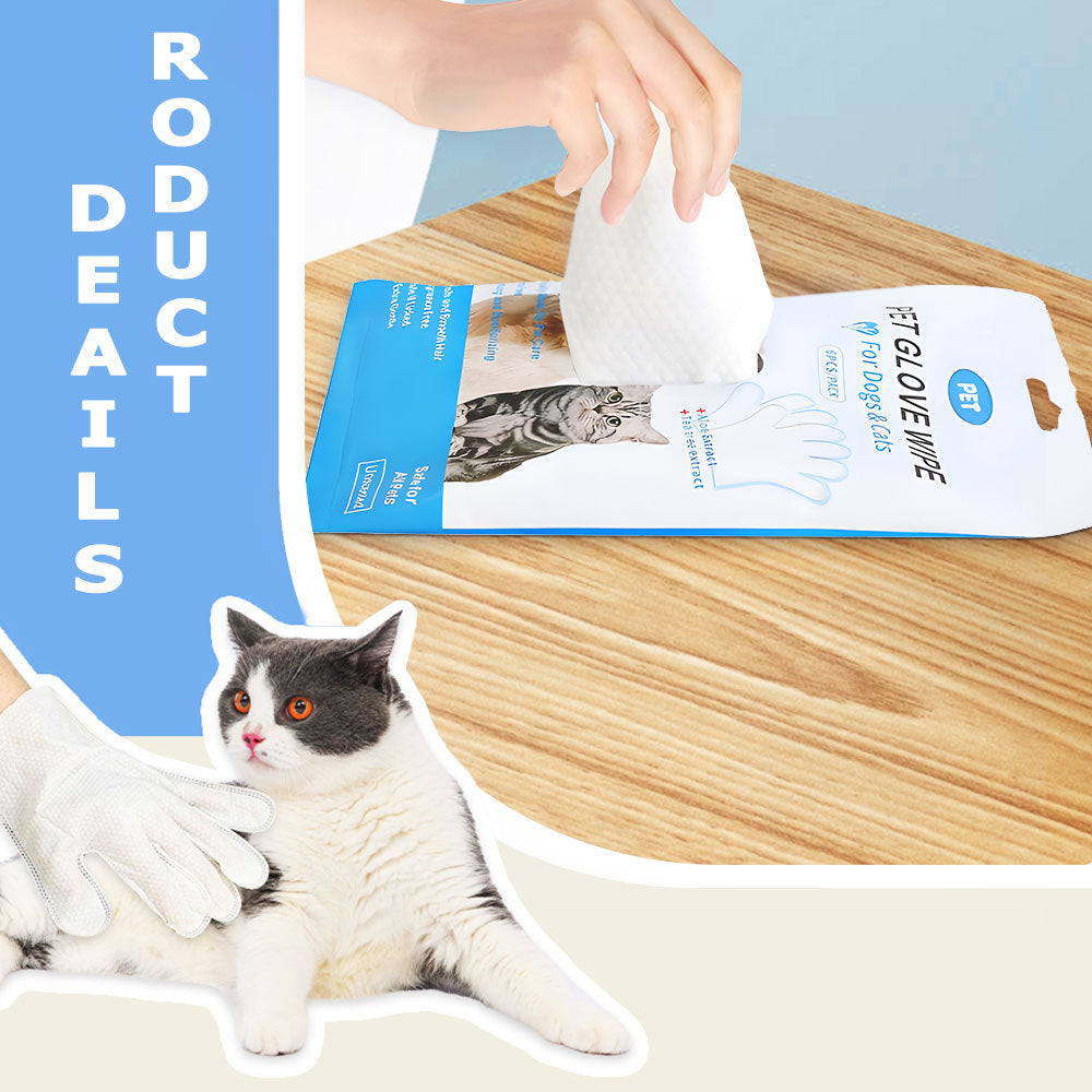 Pet Cleaning Wipes Gloves – Rinse-Free Bathing & Deodorizing Gloves for Dogs & Cats, Daily Care & Travel-Friendly