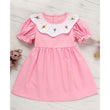 Toddler Baby Girl Spring Tulip Smocked Short Sleeve Dress with Lovely Tulip Embroidery – Princess Outfit
