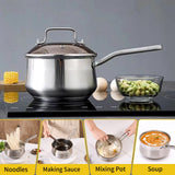 Wangyuanji 2.85 QT Non-Stick Stainless Steel Saucepan – Durable 304 SS Pot for All Cooktops