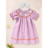 Infant Baby Girl Halloween Dress 🎃 Ghost Embroidery Outfit + Matching Headband