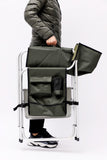 Oversized Padded Folding Chair with Side Table & Storage – Lightweight Aluminum Frame with Drink Tray and Organizer Pockets