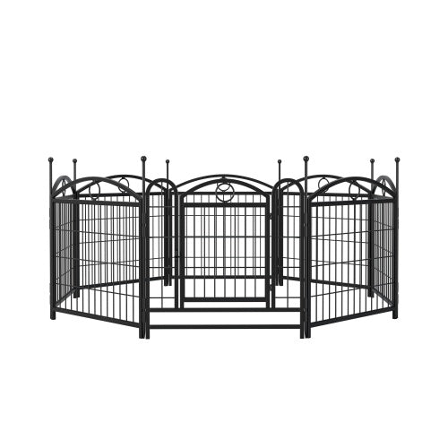 Indoor Dog Playpen – 24-Inch 8-Panel Foldable Metal Pet Exercise Pen with Door for Puppies & Small Dogs