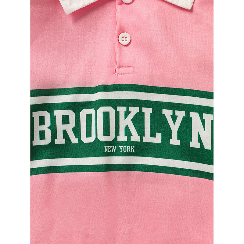 Toddler Girls 2-Piece Outfit – Colorblock Letter Graphic Sweatshirt & Pleated Skirt Set