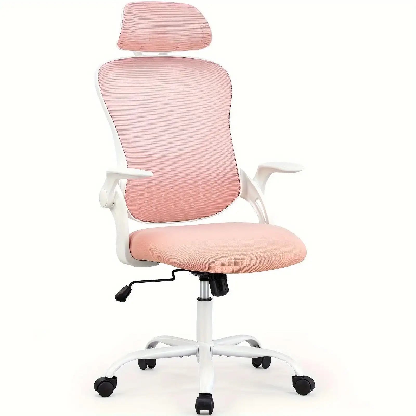 OLIXIS Ergonomic Office Desk Computer Chair, High Back Comfy Swivel Home Gaming Mesh Chairs with Wheels, Adjustable Headrest, Comfortable Lumbar Support, Flip-up Arms, 144° Tilt for Study - PulinGO