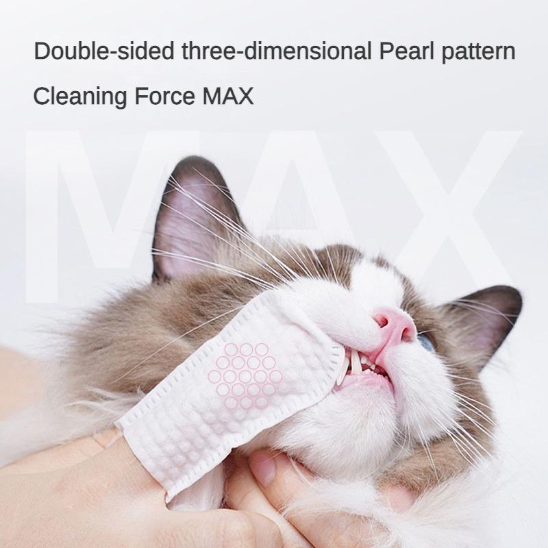3-in-1 Pet Finger Wet Wipes – Dental, Ear & Eye Cleaning Wipes for Dogs & Cats, Breath Freshener & Daily Care
