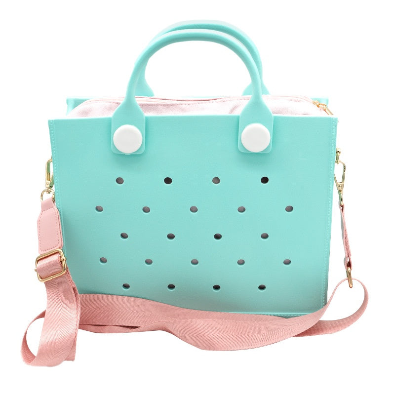 Waterproof EVA Tote Bag 👜 Women’s Handbag with Shoulder Strap – Stylish Beach & Everyday Tote