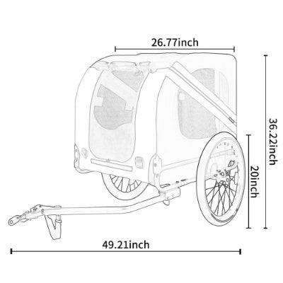 Large Folding Bike Trailer for Dogs – 120 lb Capacity All-Terrain Pet Carrier