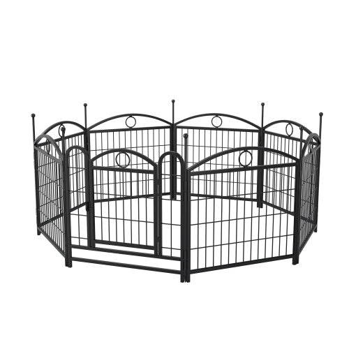 Indoor Dog Playpen – 24-Inch 8-Panel Foldable Metal Pet Exercise Pen with Door for Puppies & Small Dogs