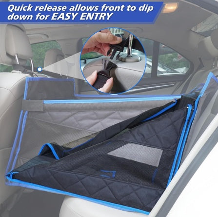 Large Dog Car Seat – Waterproof Hammock Cover with Breathable Mesh Window & Harness for Cars & SUVs
