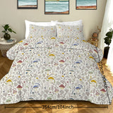 3-Piece Mushroom Decoration Comforter Set – Soft Microfiber, Includes Comforter & 2 Pillowcases, Available in Twin/Full/Queen/King