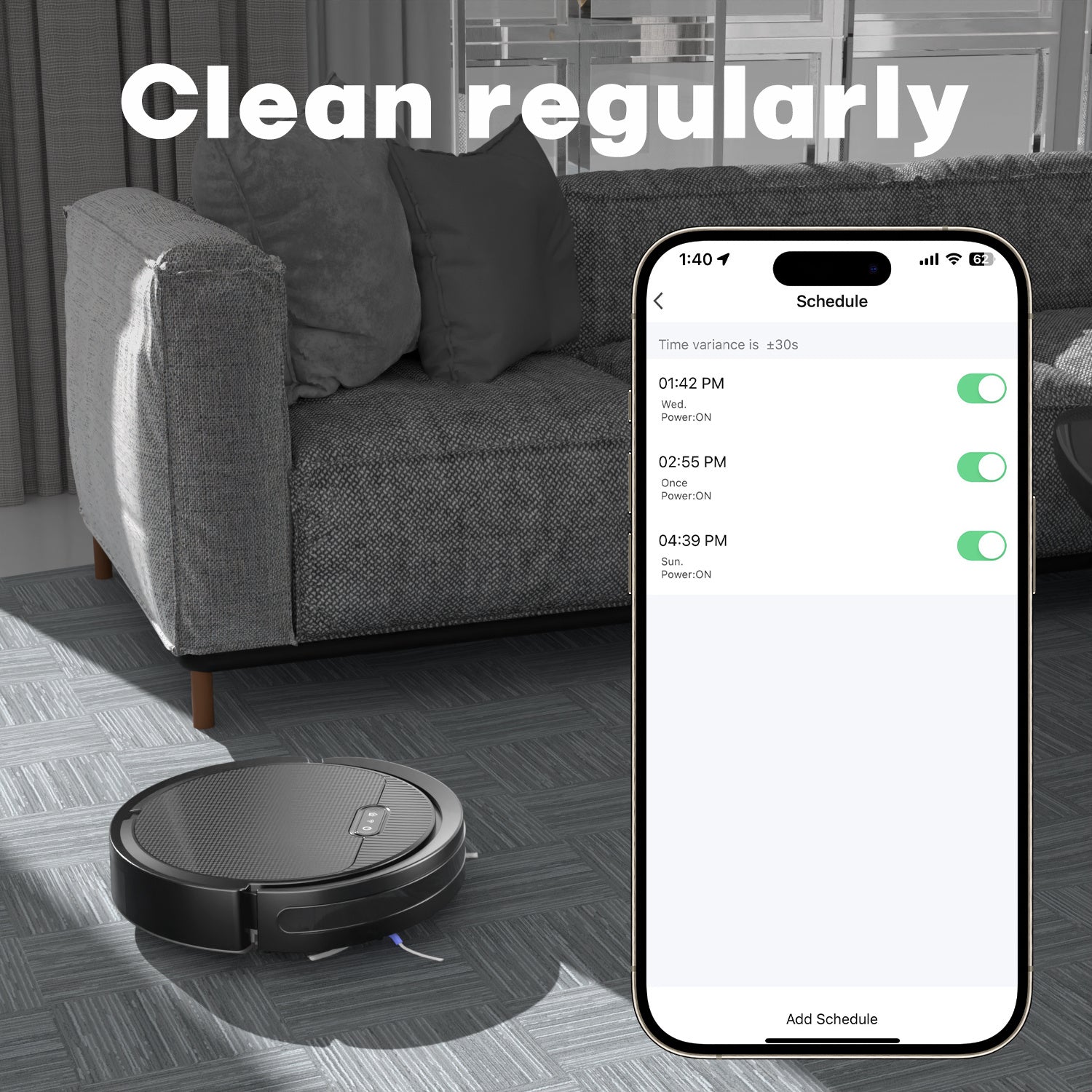 3-in-1 Robot Vacuum and Mop with Powerful Suction & Long Runtime