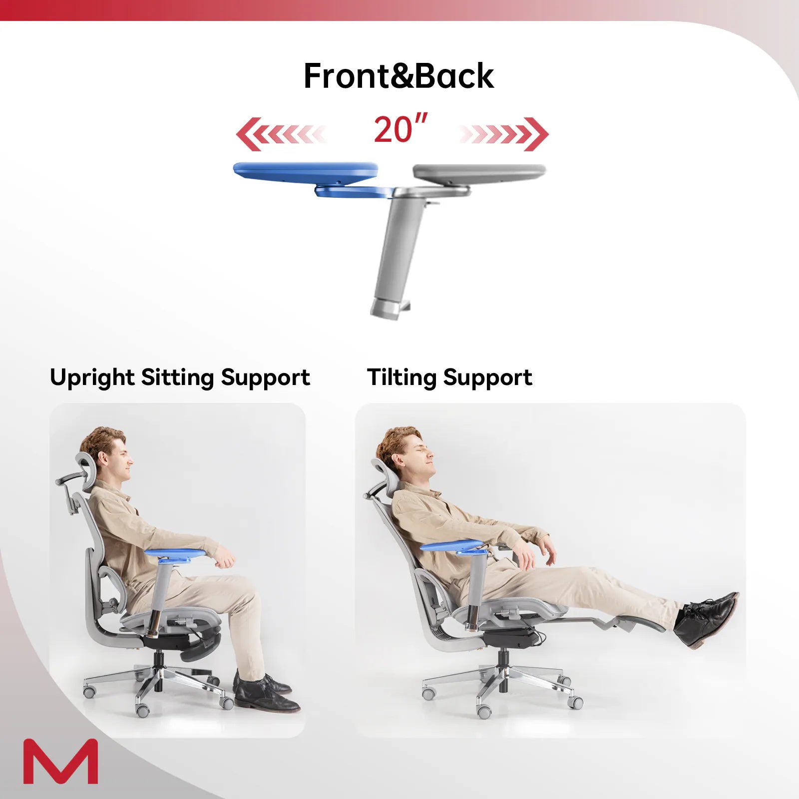 D2 Pro Ergonomic Office Chair with Footrest - High-Back Mesh Computer Chair with Adaptive Lumbar Support