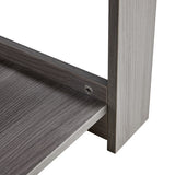 Modern Gray Textured Coffee Table ☕ Double-Layer MDF Living Room Table – Practical Design for Home & Office