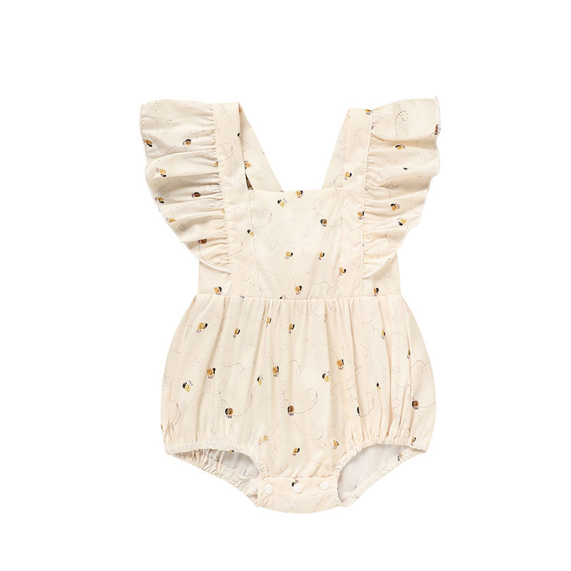 Baby Girl Honeybee Bubble Romper – 1st Bee Day Birthday Outfit, Cute Infant Bee Costume for Babies