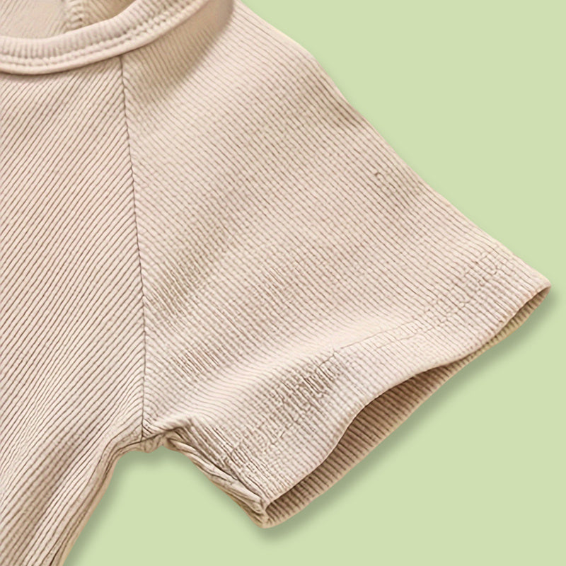 3-Pack Baby Boys Long Sleeve Romper Set – Ribbed One-Piece Jumpsuits with Buttons