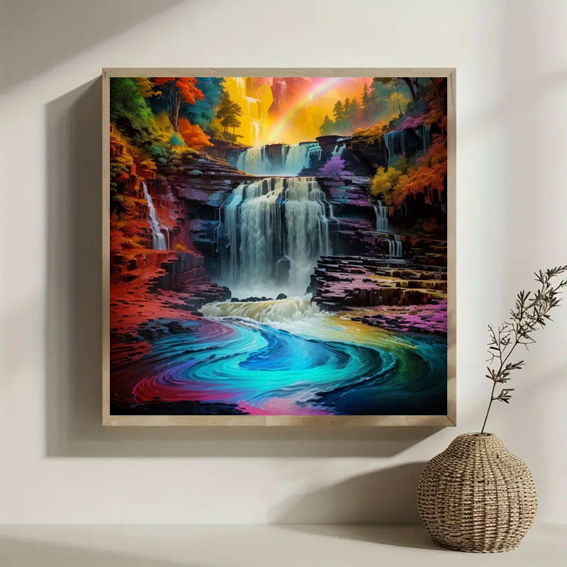 5‑Piece 5DDIY Full Round Diamond Painting Kit – Water-Themed Acrylic Diamonds on Durable Polyester Cotton Canvas, Vivid Mosaic Art