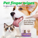 3-in-1 Pet Finger Wet Wipes – Dental, Ear & Eye Cleaning Wipes for Dogs & Cats, Breath Freshener & Daily Care