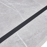 Modern 55-Inch Dining Table – Rectangular Gray MDF Top with Metal Frame, Easy Assembly for 4 People