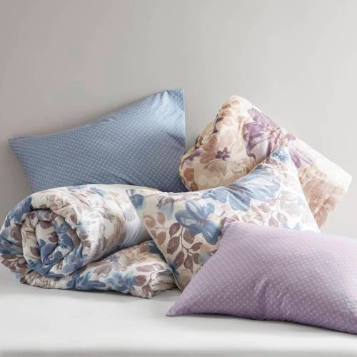 Floral Comforter Set with Bed Sheets – Queen Size, Blue Floral Design