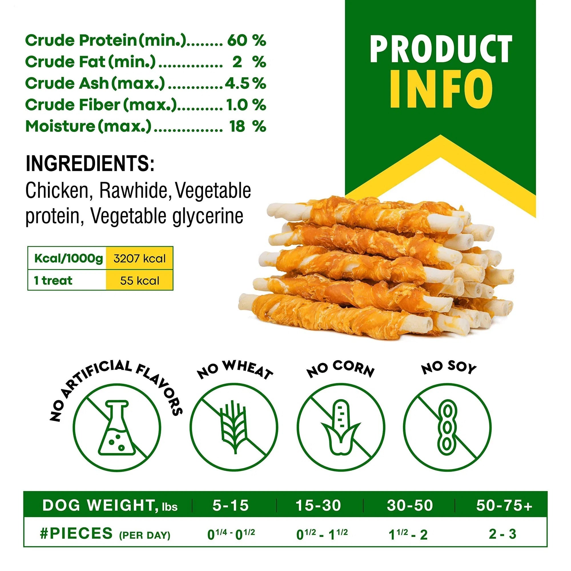 Dog Sticks Wrapped with Chicken – Grain-Free Organic Chew Treats, Human-Grade Meat Snacks for Training (Bulk Pack)