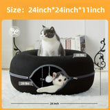 Peekaboo Cat Cave for Indoor Cats, Cat Donut Cat Tunnel Bed, Scratch Resistant Cat Toys for Medium Large Cats - PulinGO