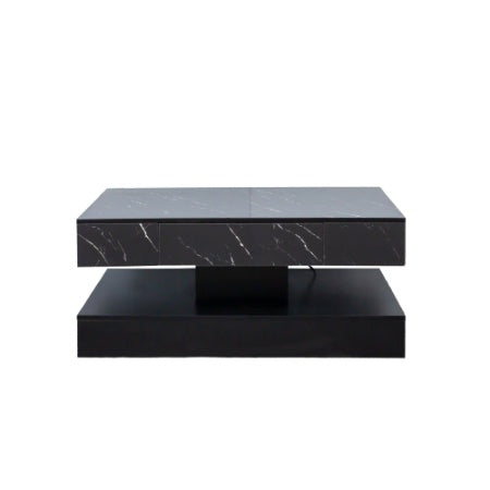 Modern High Gloss Coffee Table with RGB LED Lights & Remote Control