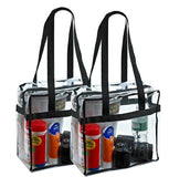 2-Pack Clear PVC Tote Bags 👜 Large Transparent Handbag with Zipper – Stadium Security Approved