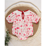 Infant Girls Floral Smocked Romper 🌸 “Daddy’s Girl” Embroidery 💖 Short Sleeve Bodysuit