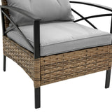 4-Piece Outdoor Patio Furniture Set - All-Weather Rattan Wicker Sectional Sofa