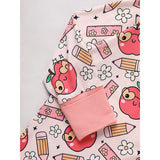 Adorable Infant Back-to-School Romper 🍎✏️ Apple & Pencil Print Long Sleeve Jumpsuit 👶